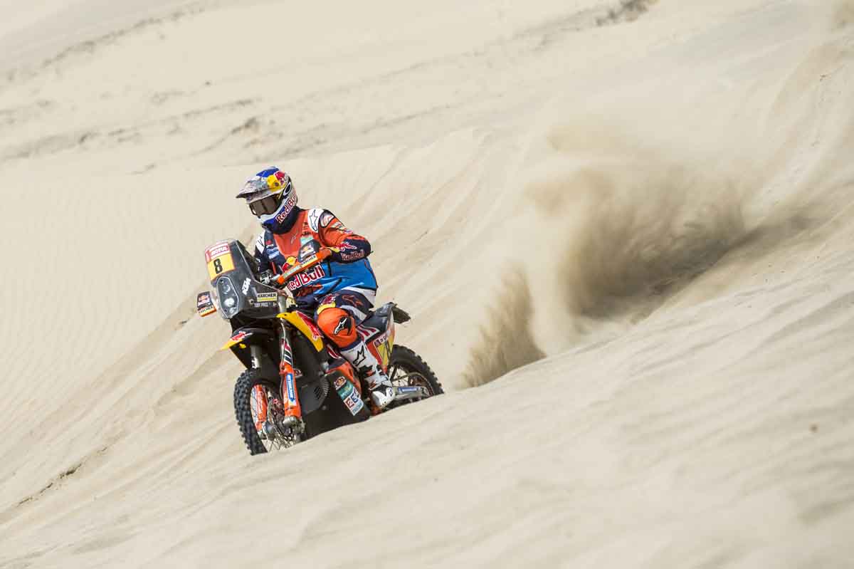 Toby Price (AUS) of Red Bull KTM Factory Team races during stage 01 of Rally Dakar 2018 from Lima to Pisco, Peru on January 06, 2018