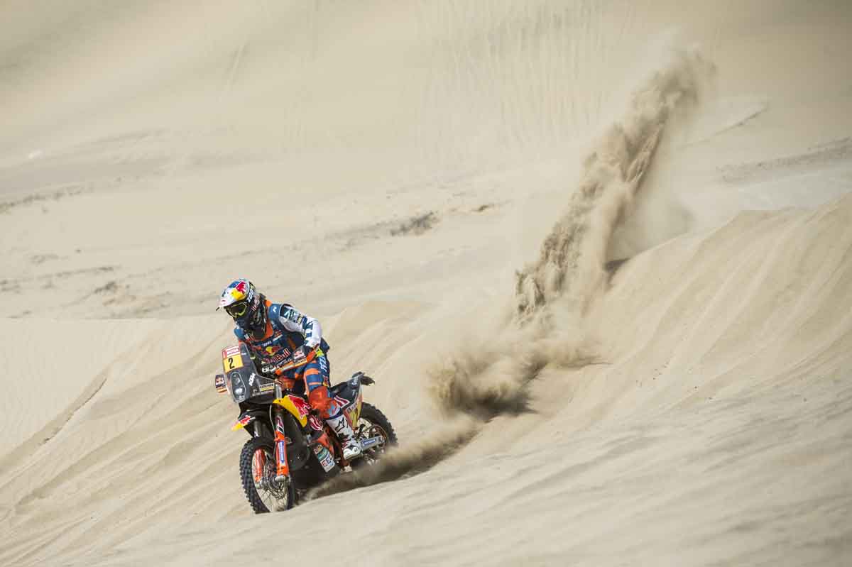 Matthias Walkner (AUT) of Red Bull KTM Factory Team races during stage 01 of Rally Dakar 2018 from Lima to Pisco, Peru on January 06, 2018