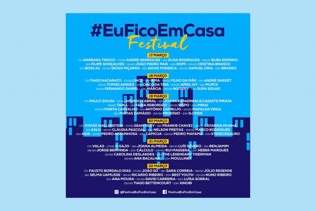 @FestivalEuFicoEmCasa | Artistas unidos em iniciativa inédita para sensibilizar a população a ficar em casa