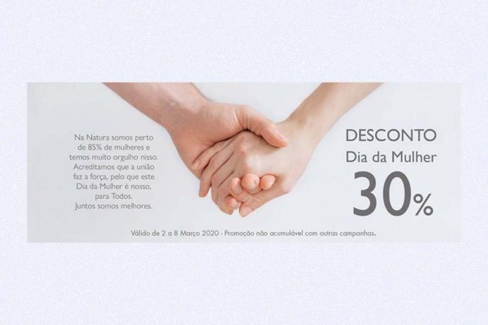 Natura celebra o Dia da Mulher com 30% em todos os artigos em loja