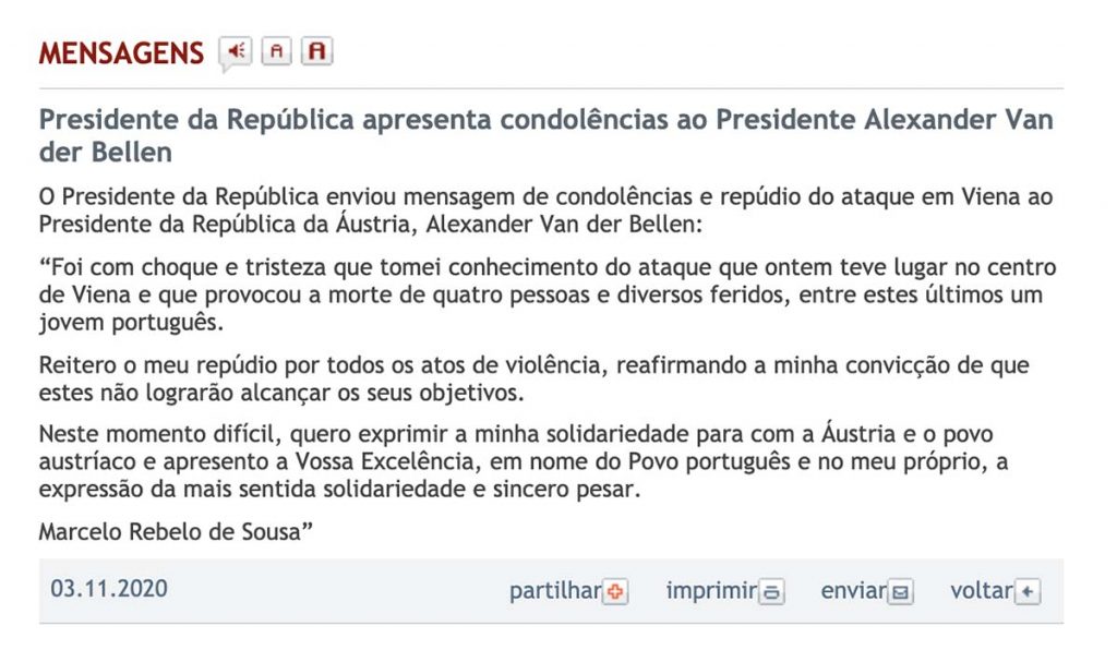 Nota da Presidência República