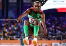 Evelise Veiga em oitavo lugar, na sua primeira final dos Campeonatos Europeus em Pista Coberta Evelise Veiga