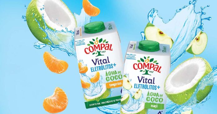novo Compal Vital Eletrólitos+ nos sabores Maçã Verde e Tangerina