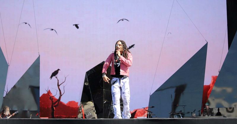 Matu&ecirc; durante o concerto no &Uacute;ltimo Dia do Rock in Rio.