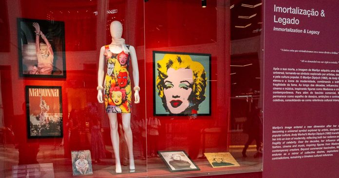 Exposição em Lisboa dedicada a Marilyn Monroe com obras de arte, vestido inspirado na atriz e objetos da mostra Marilyn: Icon of the Century no Colombo