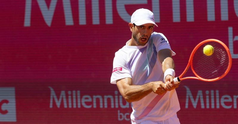 Nuno Borges durante o encontro dos oitavos de final do Millennium Estoril Open 2026.