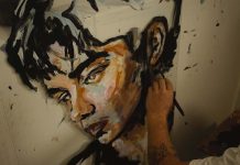 Exposição de arte de Chris Bugge cruza viagens, identidade e diferentes culturas Artista pinta retrato para a exposição de arte de Chris Bugge