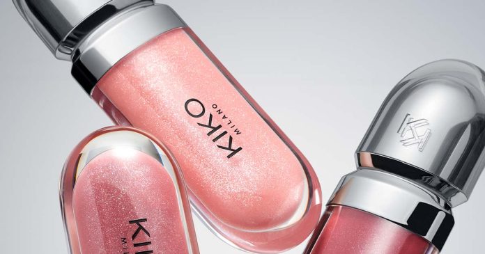 3D Hydra Lipgloss premiado da KIKO Milano Glosses rosa da KIKO Milano numa seleção de maquilhagem para olhos e lábios
