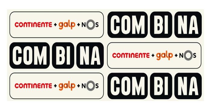 COMBINA reúne Continente, Galp e NOS Identidade visual do COMBINA com os logótipos do Continente, Galp e NOS